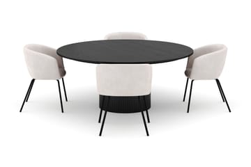 Kopparbo Runt Stort Matbord 180 cm med 4 Berit Stolar - Svart - Möbler - Bord & matgrupp - Matgrupp