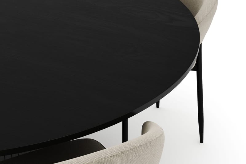 Kopparbo Runt Stort Matbord 180 cm med 4 Sawako Stolar - Svart - Möbler - Bord & matgrupp - Matgrupp
