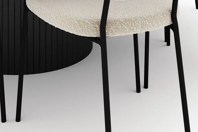 Kopparbo Runt Stort Matbord 180 cm med 8 Gemmiano Stolar - Svart - Möbler - Bord & matgrupp - Matgrupp