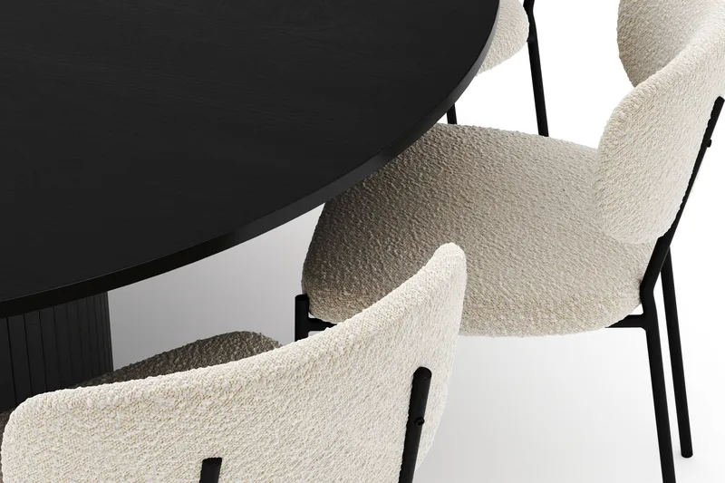 Kopparbo Runt Stort Matbord 180 cm med 8 Gemmiano Stolar - Svart - Möbler - Bord & matgrupp - Matgrupp