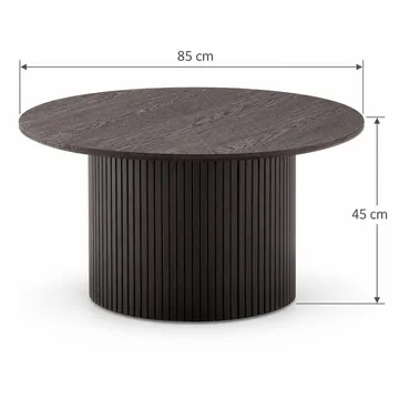 Kopparbo Soffbord Rund 85 cm med tunn bordsskiva - Rökt ek - Möbler - Bord & matgrupp - Soffbord