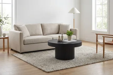 Kopparbo Soffbord Rund 85 cm tjock bordsskiva - Svart - Möbler - Bord & matgrupp - Soffbord