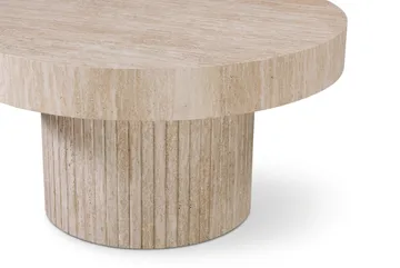 Kopparbo Soffbord Rund 85 cm tjock bordsskiva - Travertin - Möbler - Bord & matgrupp - Soffbord