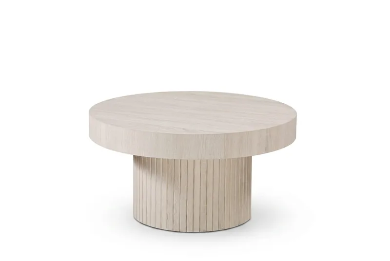 Kopparbo Soffbord Rund 85 cm tjock bordsskiva - Vitlaserad - Möbler - Bord & matgrupp - Soffbord