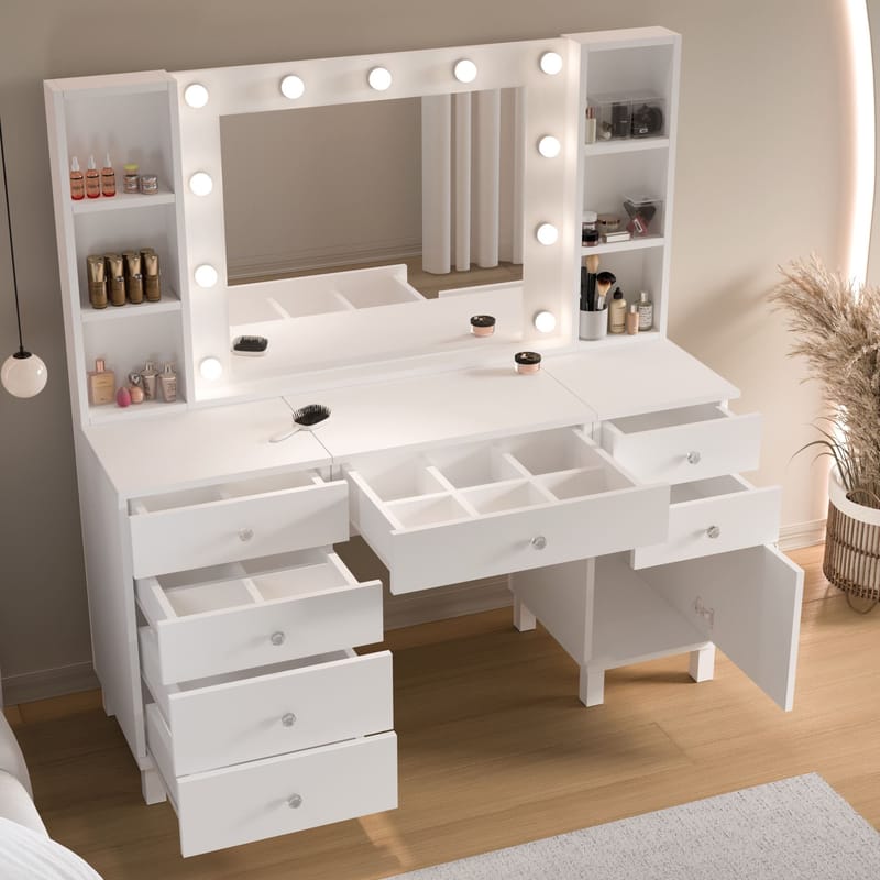 Koren Sminkbord 139,9x147x139,9 cm - Vit - Möbler - Bord & matgrupp - Sminkbord & toalettbord
