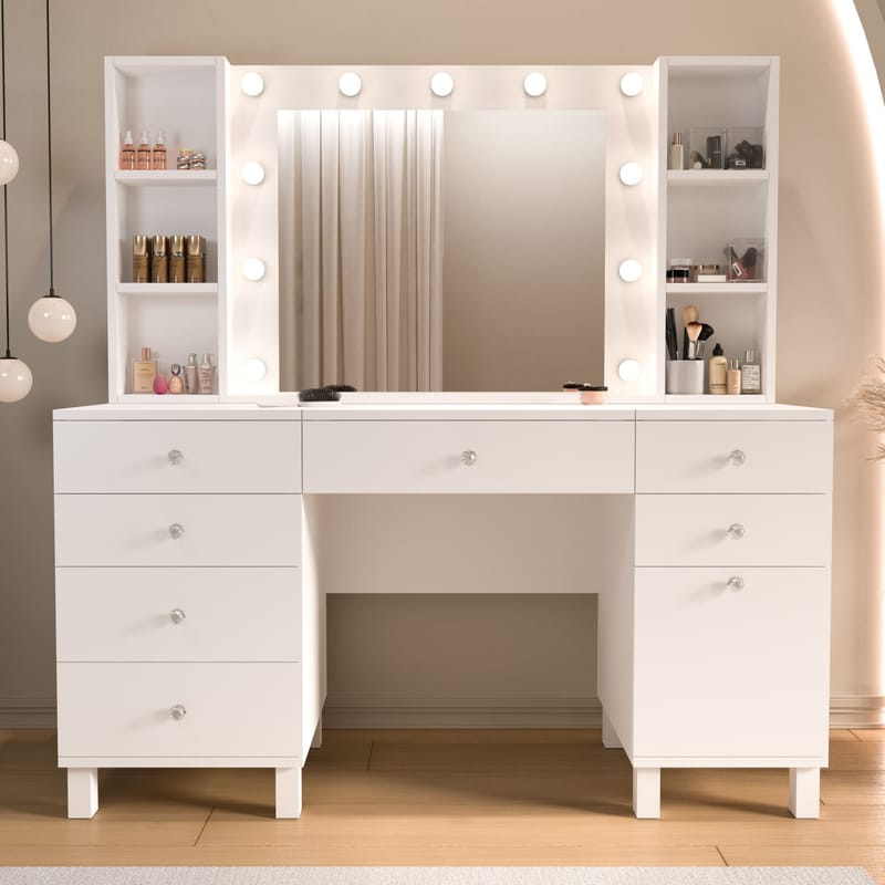 Koren Sminkbord 139,9x147x139,9 cm - Vit - Möbler - Bord & matgrupp - Sminkbord & toalettbord