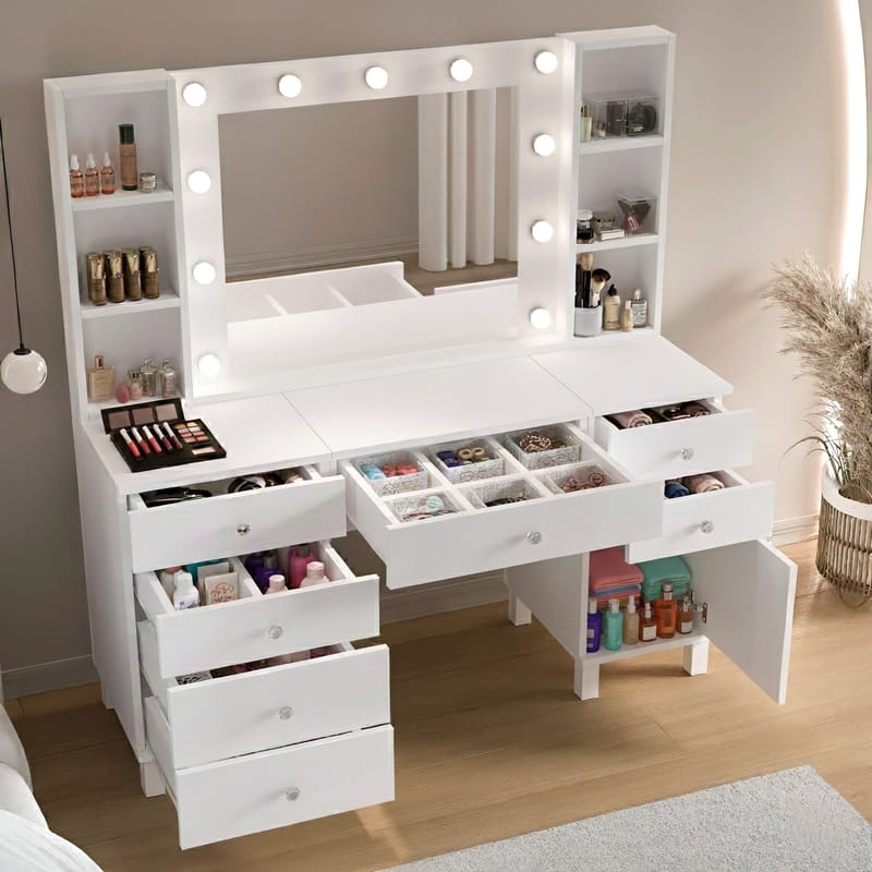 Koren Sminkbord 139,9x147x139,9 cm - Vit - Möbler - Bord & matgrupp - Sminkbord & toalettbord