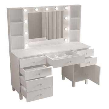 Koren Sminkbord 139,9x147x139,9 cm - Vit - Möbler - Bord & matgrupp - Sminkbord & toalettbord