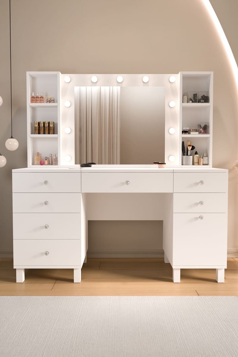 Koren Sminkbord 139,9x147x139,9 cm - Vit - Möbler - Bord & matgrupp - Sminkbord & toalettbord