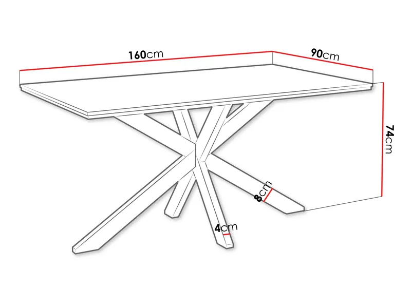Kovrel Matbord 160 cm Rektangulär - Svart - Möbler - Bord & matgrupp - Matbord & köksbord