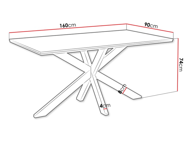 Kovrel Matbord 160 cm Rektangulär - Svart/Brun - Möbler - Bord & matgrupp - Matbord & köksbord