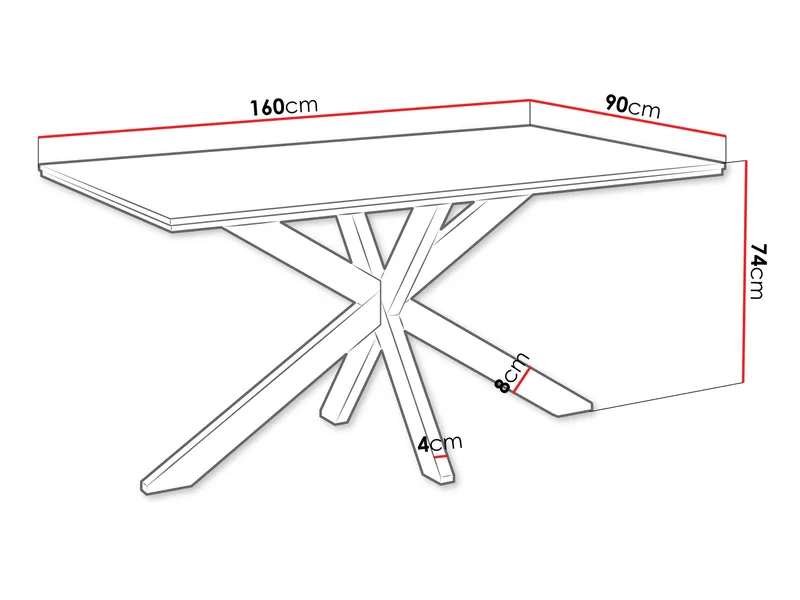 Kovrel Matbord 160 Rektangulär - Svart/Grå - Möbler - Bord & matgrupp - Matbord & köksbord