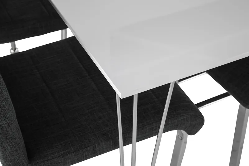 Kronblom Matgrupp 120 cm med 4 Cibus Stol - Vit/Krom/Grå - Möbler - Bord & matgrupp - Matgrupp
