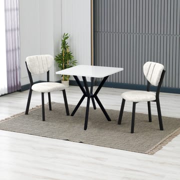 Krylor Matgrupp Bord 70 cm + 2 Stolar - Kräm Vit - Möbler - Bord & matgrupp - Matgrupp