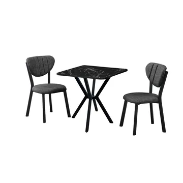 Krylor Matgrupp Bord 70 cm + 2 Stolar - Antracit/Svart - Möbler - Bord & matgrupp - Matgrupp