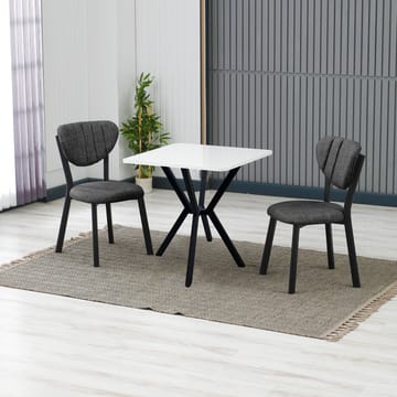 Krylor Matgrupp Bord 70 cm + 2 Stolar - Antracit/Vit - Möbler - Bord & matgrupp - Matgrupp