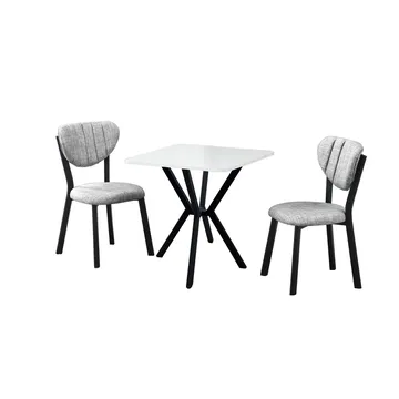 Krylor Matgrupp Bord 70 cm + 2 Stolar - Grå Vit - Möbler - Bord & matgrupp - Matgrupp