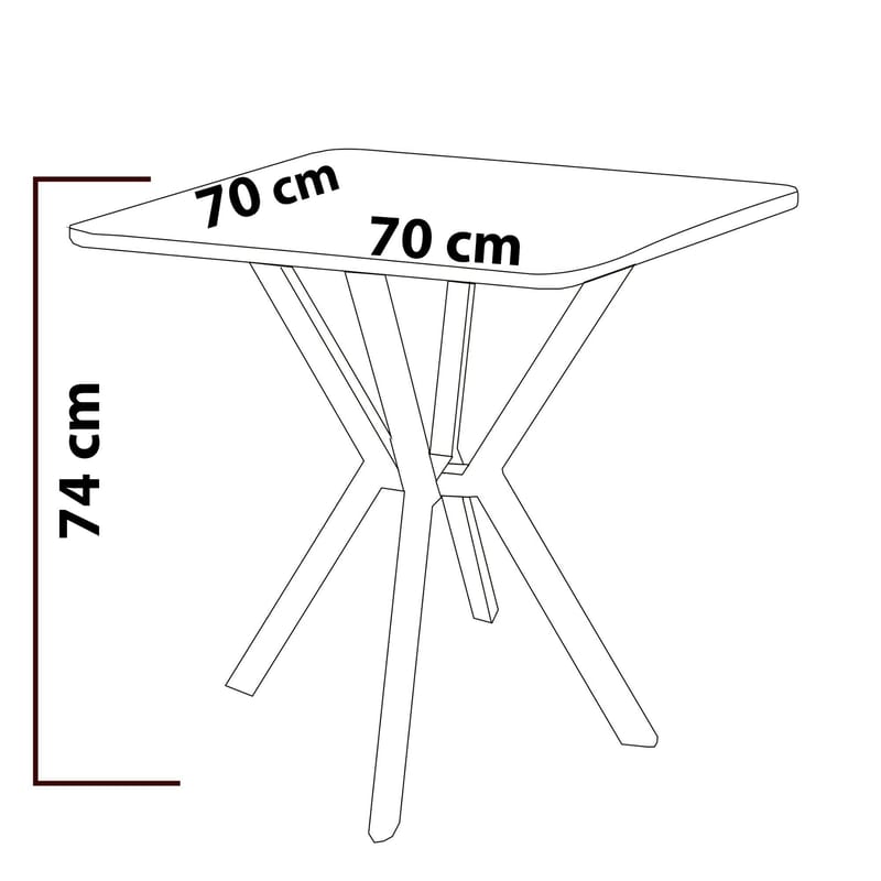 Krylor Matgrupp Bord 70 cm + 2 Stolar - Kräm Svart - Möbler - Bord & matgrupp - Matgrupp