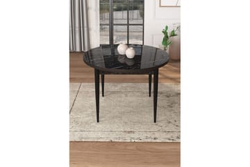 Kummer Matbord 90 cm Rund - Svart Marmor/Svart - Möbler - Bord & matgrupp - Matbord & köksbord