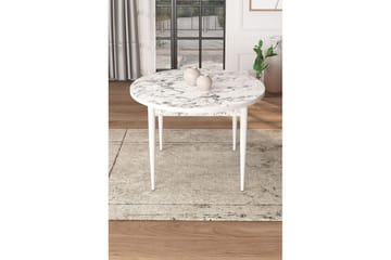 Kummer Matbord 90 cm Rund - Vit Marmor/Vit - Möbler - Bord & matgrupp - Matbord & köksbord