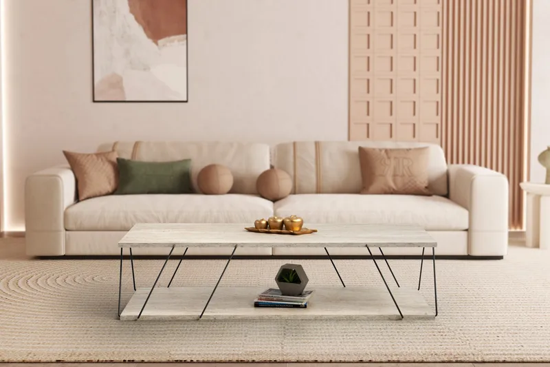 Labranda Soffbord 120 cm - Svart/Marmor - Möbler - Bord & matgrupp - Soffbord