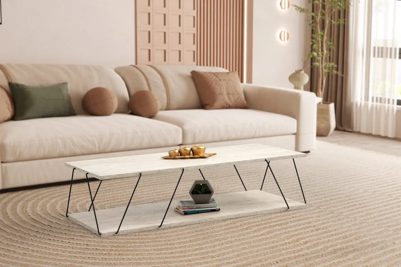 Labranda Soffbord 120 cm - Svart/Marmor - Möbler - Bord & matgrupp - Soffbord