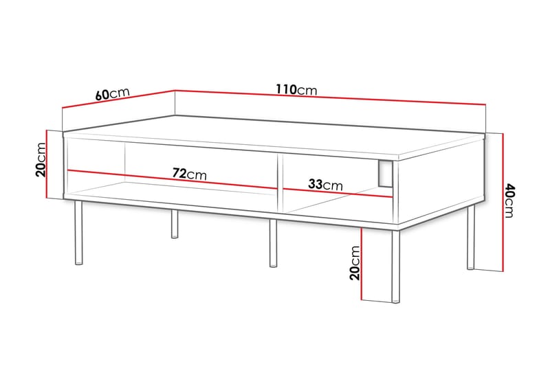 Laholm Soffbord 110 cm - Svart - Möbler - Bord & matgrupp - Soffbord