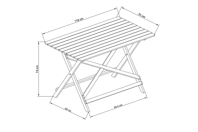 Landet Matbord utomhus - 118x70x74cm - Grön - Utemöbler & utemiljö - Utebord & trädgårdsbord - Matbord utomhus