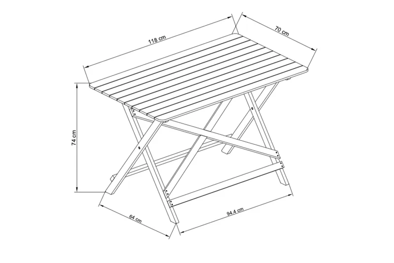 Landet Rektangulärt Matbord utomhus 118x70x74 cm i akacia trä - Mörkgrön - Utemöbler & utemiljö - Utebord & trädgårdsbord - Matbord utomhus