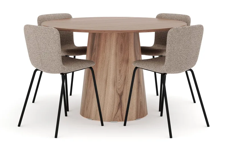 Lanzo Matbord 120 cm med 4 Katy Matstolar