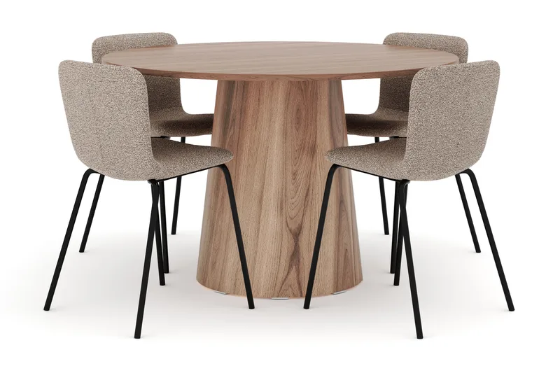 Lanzo Matbord 120 cm med 4 Katy Matstolar