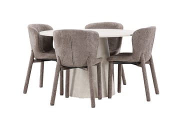 Lanzo Matbord 120 cm Rund med 4 Astoria Matstol - Möbler - Bord & matgrupp - Matgrupp