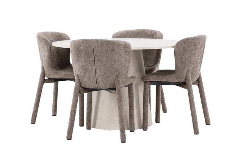 Lanzo Matbord 120 cm Rund med 4 Astoria Matstol - Möbler - Bord & matgrupp - Matgrupp