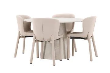 Lanzo Matbord 120 cm Rund med 4 Astoria Matstol - Möbler - Bord & matgrupp - Matgrupp