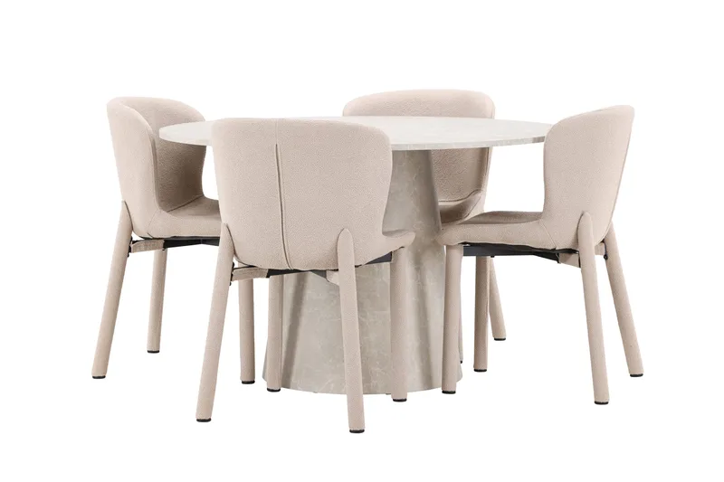 Lanzo Matbord 120 cm Rund med 4 Astoria Matstol - Möbler - Bord & matgrupp - Matgrupp