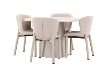 Lanzo Matbord 120 cm Rund med 4 Astoria Matstol - Möbler - Bord & matgrupp - Matgrupp