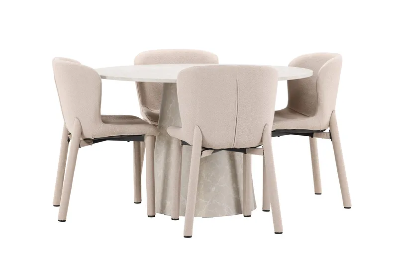 Lanzo Matbord 120 cm Rund med 4 Astoria Matstol - Möbler - Bord & matgrupp - Matgrupp