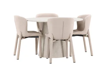 Lanzo Matbord 120 cm Rund med 4 Astoria Matstol - Möbler - Bord & matgrupp - Matgrupp