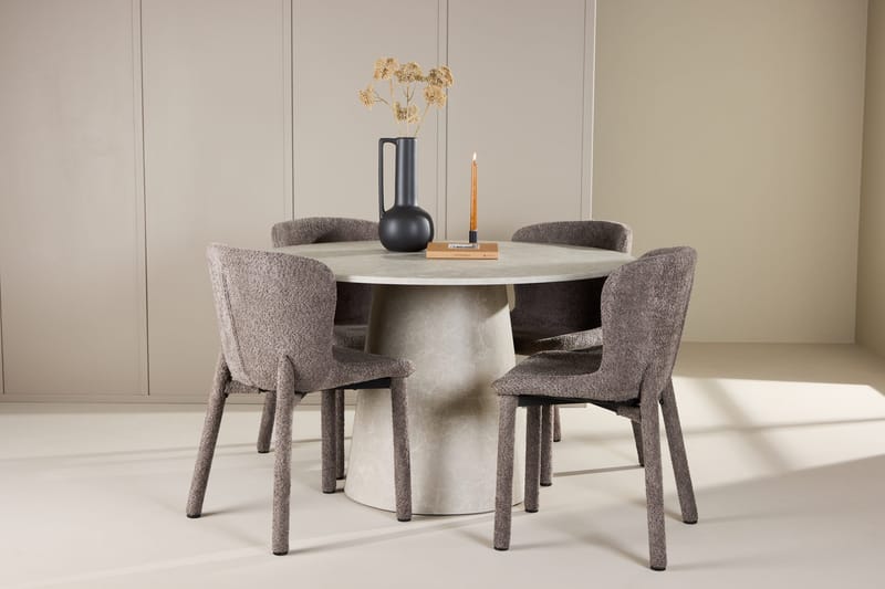 Lanzo Matbord 120 cm Rund med 4 Astoria Matstol - Möbler - Bord & matgrupp - Matgrupp