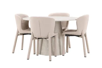 Lanzo Matbord 120 cm Rund med 4 Astoria Matstol - Möbler - Bord & matgrupp - Matgrupp