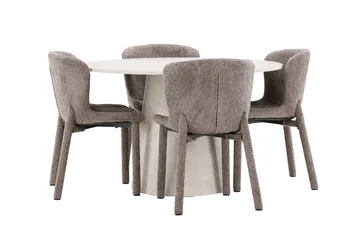 Lanzo Matbord 120 cm Rund med 4 Astoria Matstol - Möbler - Bord & matgrupp - Matgrupp