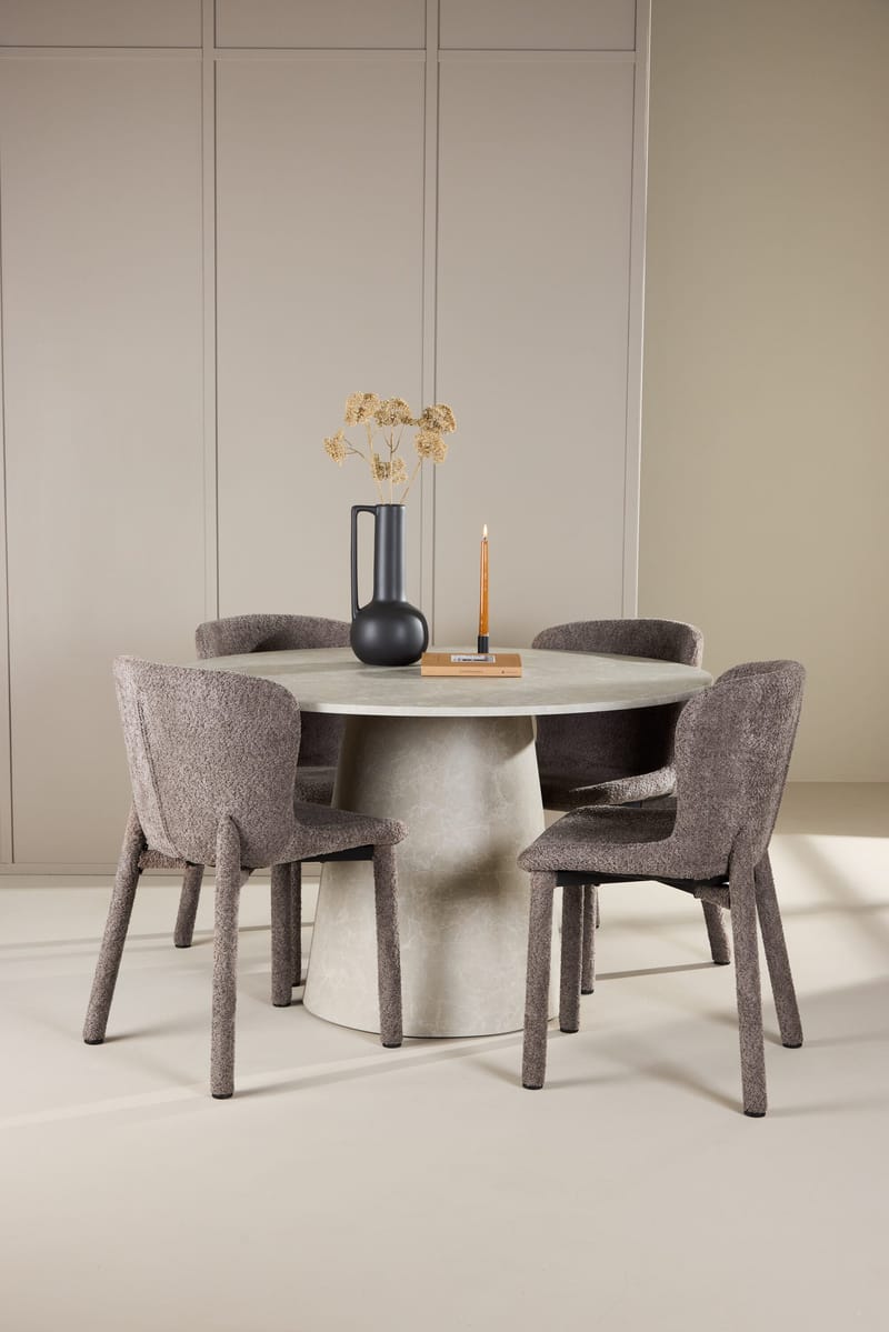 Lanzo Matbord 120 cm Rund med 4 Astoria Matstol - Möbler - Bord & matgrupp - Matgrupp