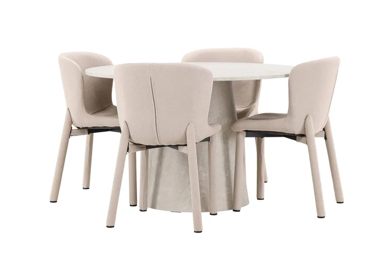 Lanzo Matbord 120 cm Rund med 4 Astoria Matstol - Möbler - Bord & matgrupp - Matgrupp
