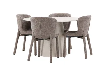 Lanzo Matbord 120 cm Rund med 4 Astoria Matstol - Möbler - Bord & matgrupp - Matgrupp