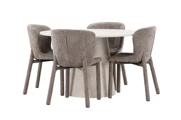 Lanzo Matbord 120 cm Rund med 4 Astoria Matstol - Möbler - Bord & matgrupp - Matgrupp