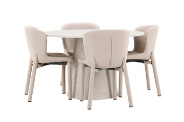 Lanzo Matbord 120 cm Rund med 4 Astoria Matstol - Möbler - Bord & matgrupp - Matgrupp