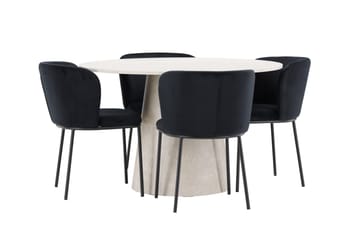 Lanzo Matbord 120 cm Rund med 4 Edina Matstol - Möbler - Bord & matgrupp - Matgrupp