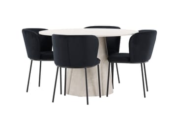 Lanzo Matbord 120 cm Rund med 4 Edina Matstol - Möbler - Bord & matgrupp - Matgrupp