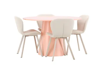 Lanzo Matbord 120 cm Rund med 4 Lilja Matstol - Möbler - Bord & matgrupp - Matgrupp