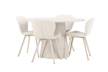 Lanzo Matbord 120 cm Rund med 4 Lilja Matstol - Möbler - Bord & matgrupp - Matgrupp
